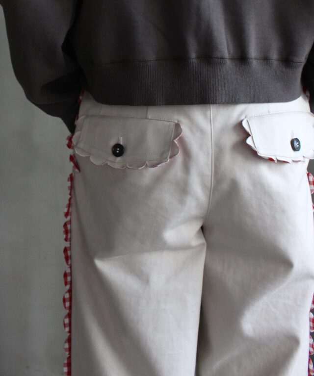 TSTS SPEECH BUBBLES TROUSERS BEGE AND RED GINGHAM - | rroomm