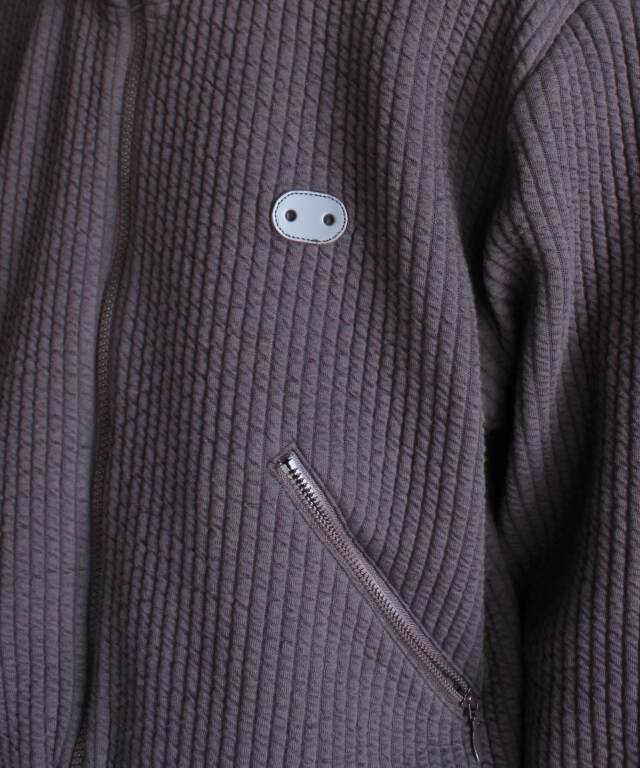 MATSUFUJI Stripe Jacquard Stand Collar Jacket BROWN - | rroomm