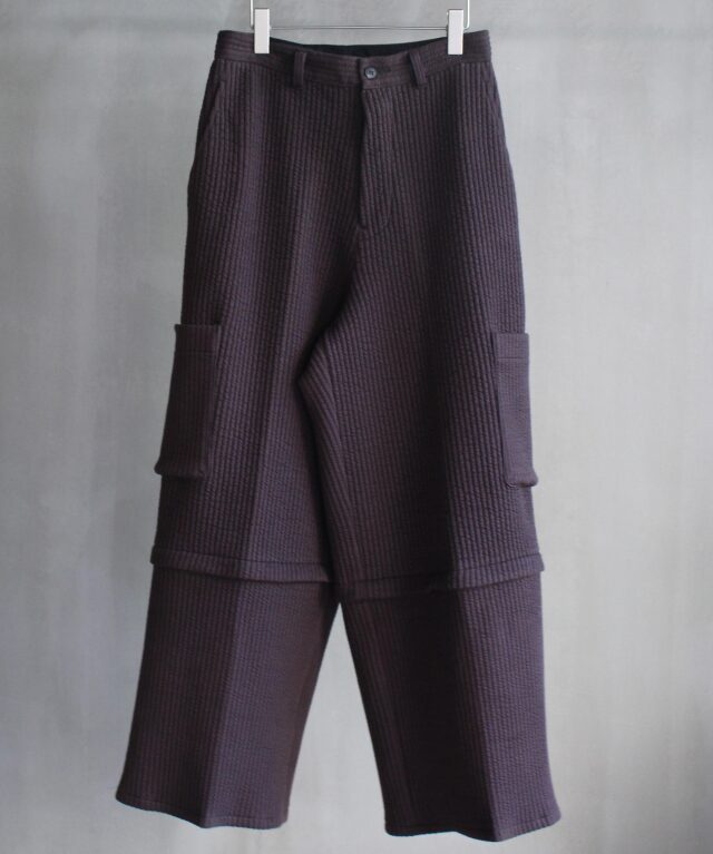 MATSUFUJI Stripe Jacquard Detachable Trousers BROWN -