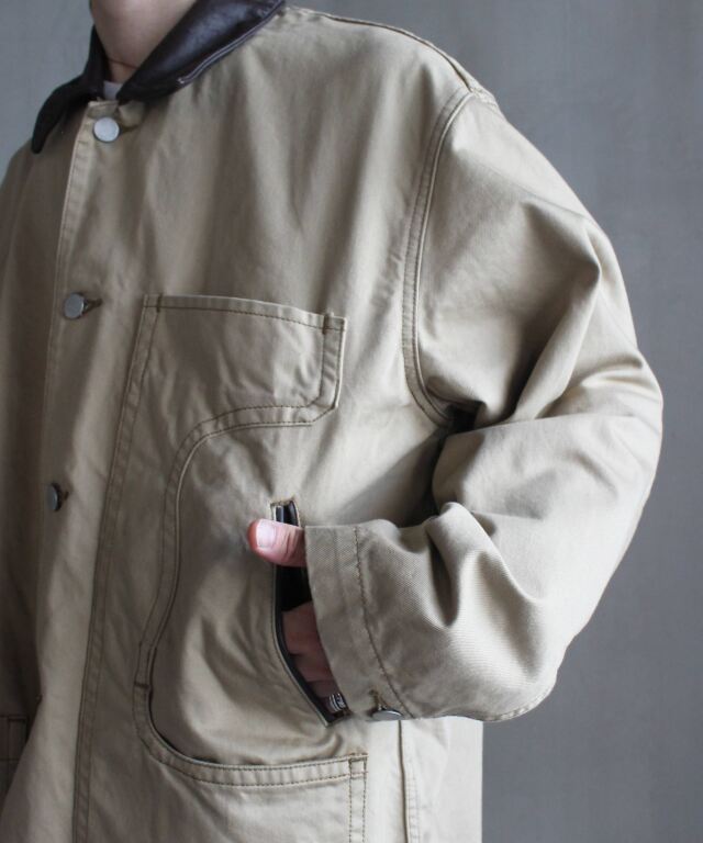 MATSUFUJI Connected Pockets Drill Jacket BEIGE - | rroomm