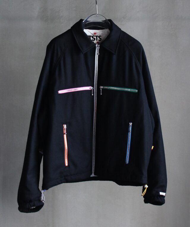 TSTS MULTI COLOR ZIP BOMBER JACKET BLACK -