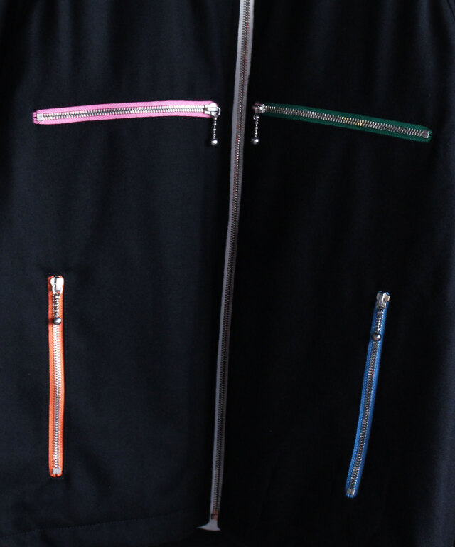 TSTS MULTI COLOR ZIP BOMBER JACKET BLACK - | rroomm onlinestore