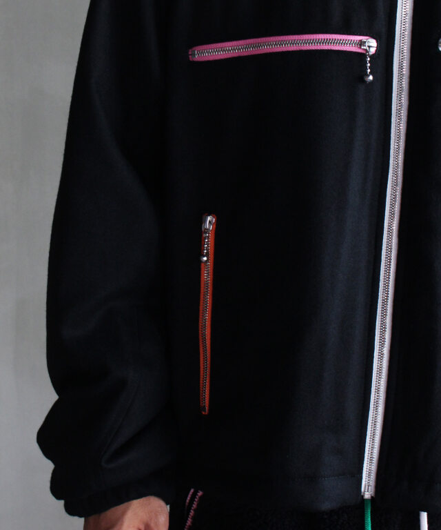 TSTS MULTI COLOR ZIP BOMBER JACKET BLACK - | rroomm onlinestore