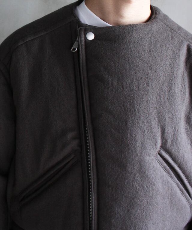 MATSUFUJI Milling Wool Padding Jacket TAUPE - | rroomm onlinestore