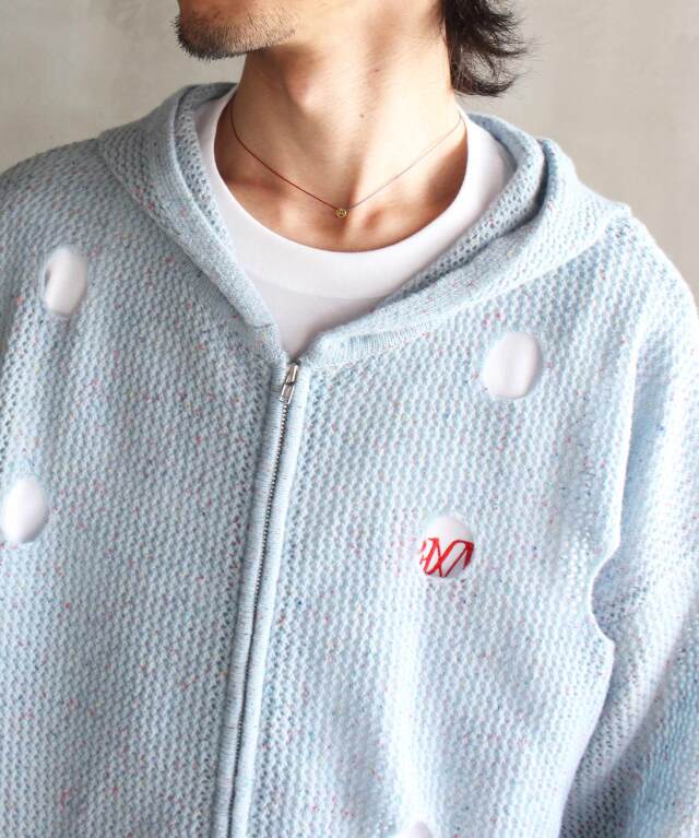 PHINGERIN HOLE KNIT ZIP HOODIE SAX - | rroomm onlinestore（ルーム