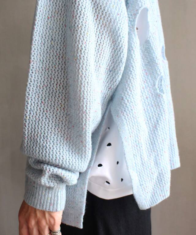 PHINGERIN HOLE KNIT ZIP HOODIE SAX - | rroomm onlinestore（ルーム