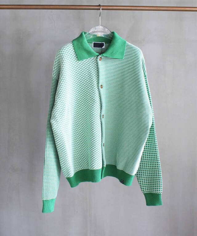 PHINGERIN MULTI KNIT SHIRT JACKET GREEN -