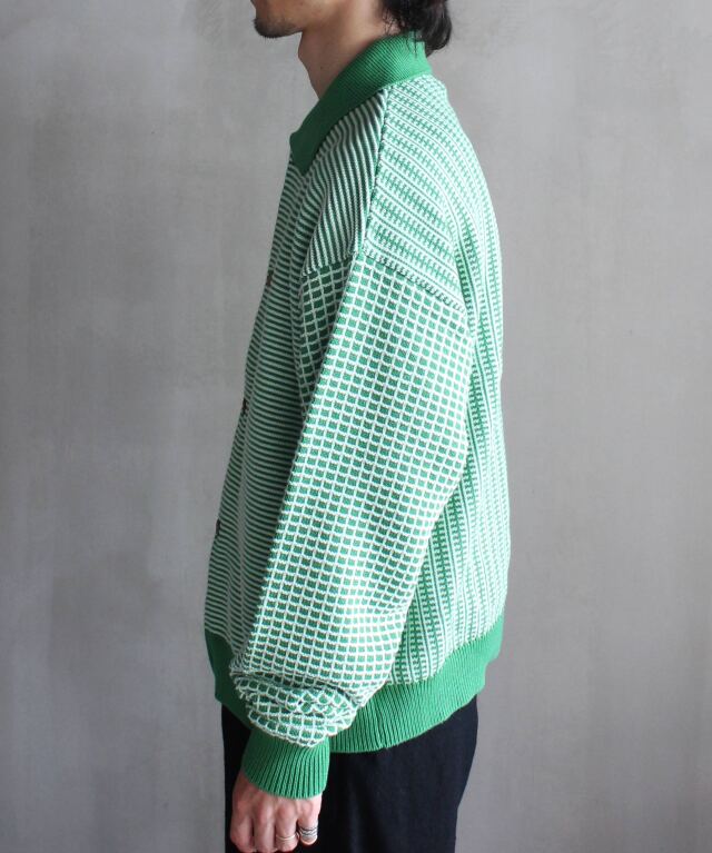 PHINGERIN MULTI KNIT SHIRT JACKET GREEN - | rroomm onlinestore