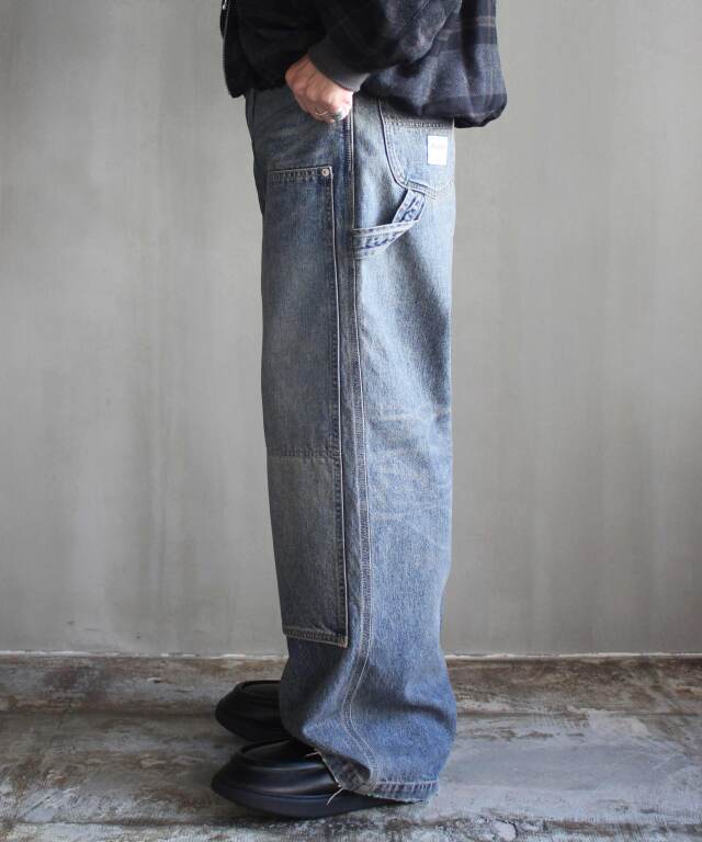 DAIRIKU Vintage Washed Painter Denim Wide Pants - | rroomm