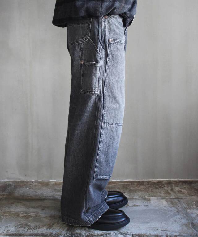 DAIRIKU Vintage Washed Painter Denim Wide Pants - | rroomm