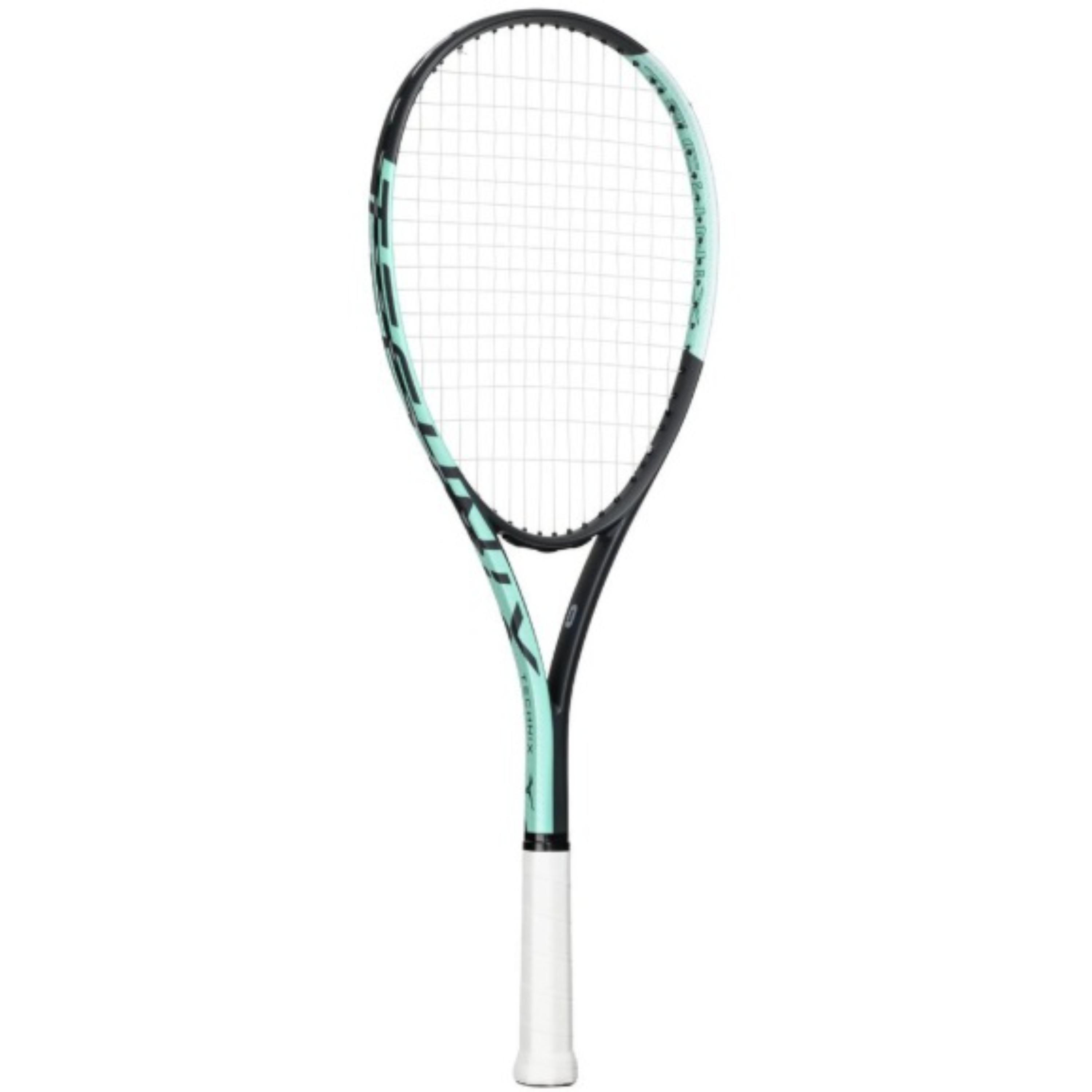 【20％OFF】【ガット張り上げ】ミズノ　ソフトテニスラケット　テクニクス　チャコール/ミント色＜63JTN67708＞