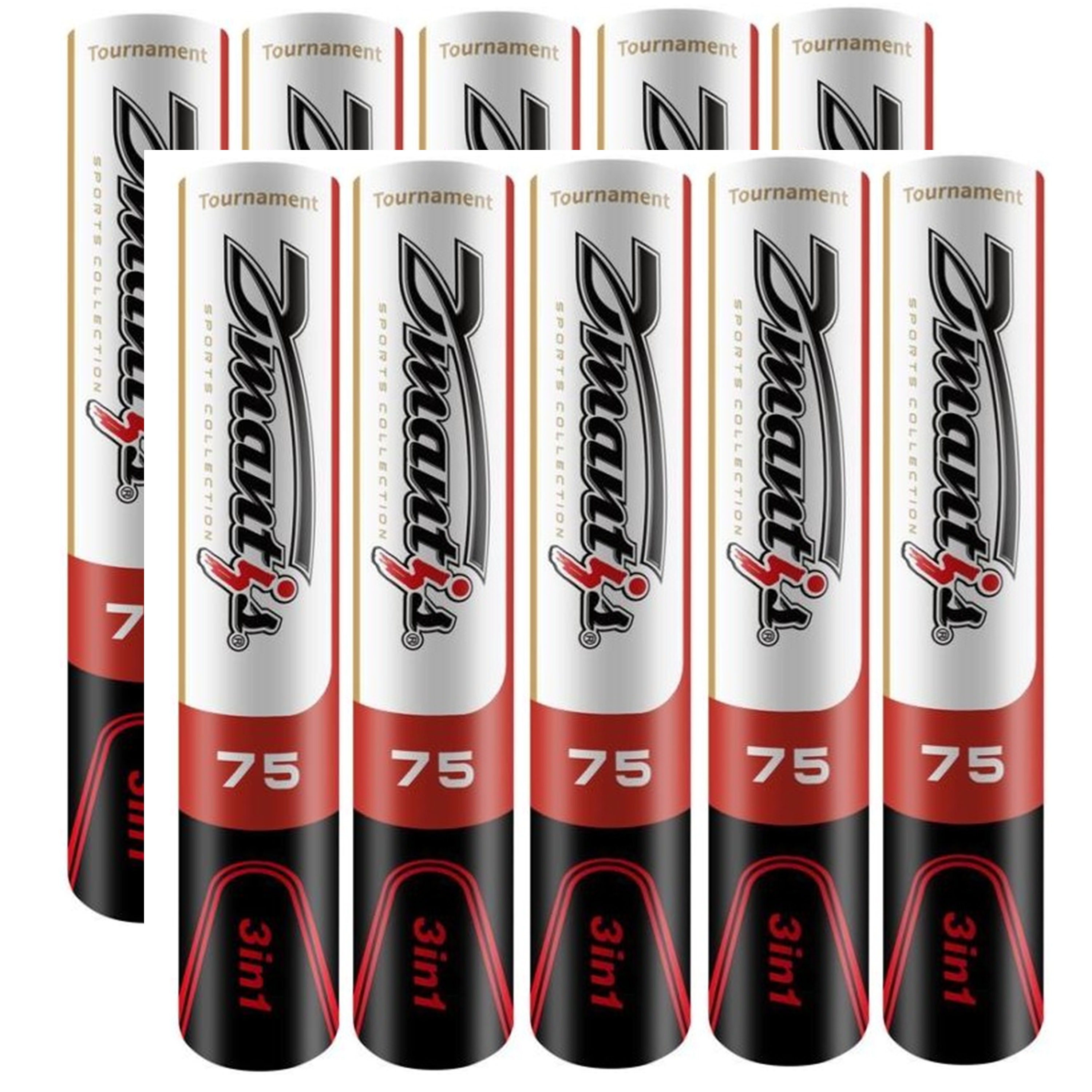 【送料無料】Dmantis/ディマンティス ハイブリッドシャトルコック　D75(ハイブリッド練習球)［120球/10ダース］＜DM-2075-10dz＞