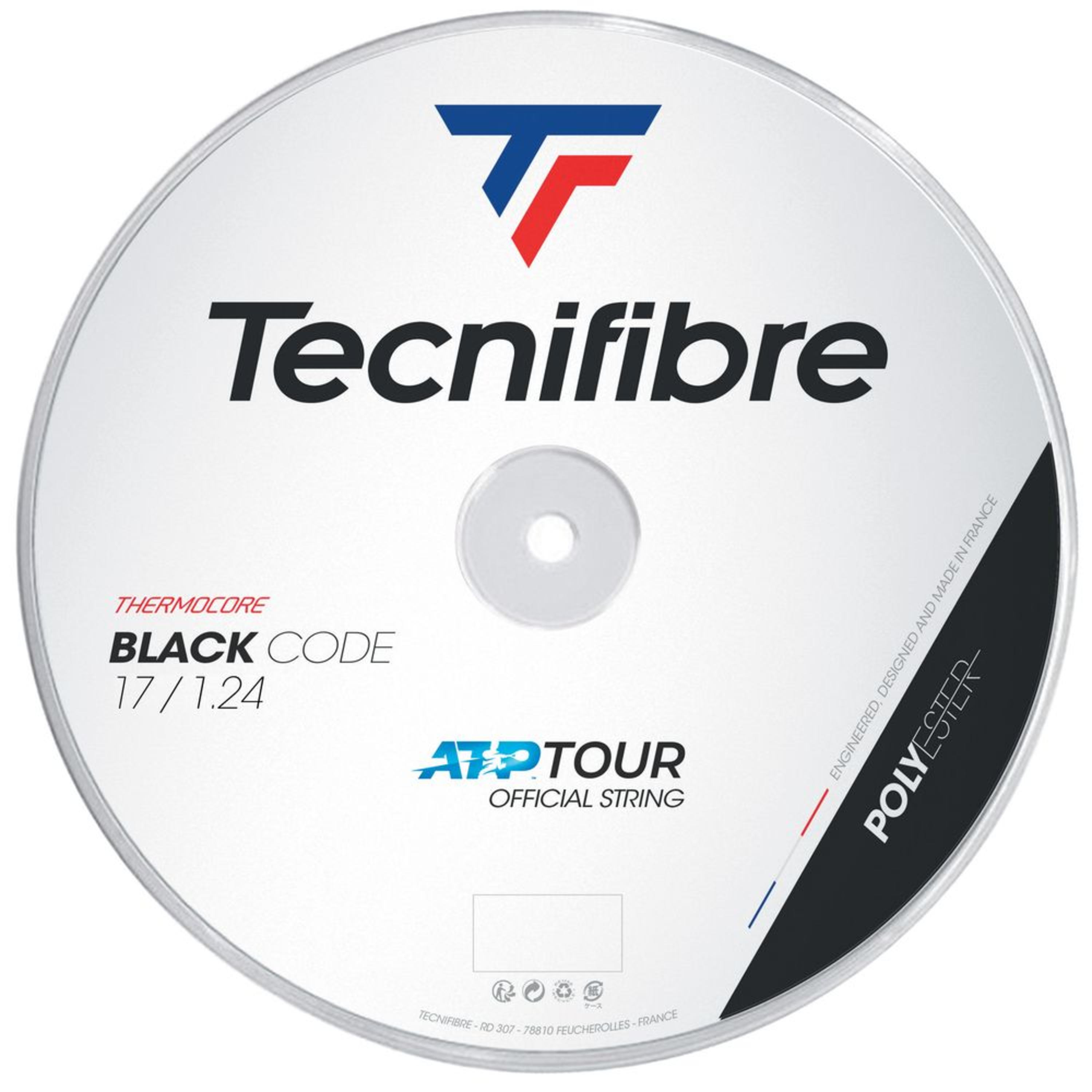 【40％OFF】【送料無料】Tecnifibre　テニスストリング　BLACK CODE　200mロール　1.24ｍｍ　ブラック色＜04RBL124XB＞
