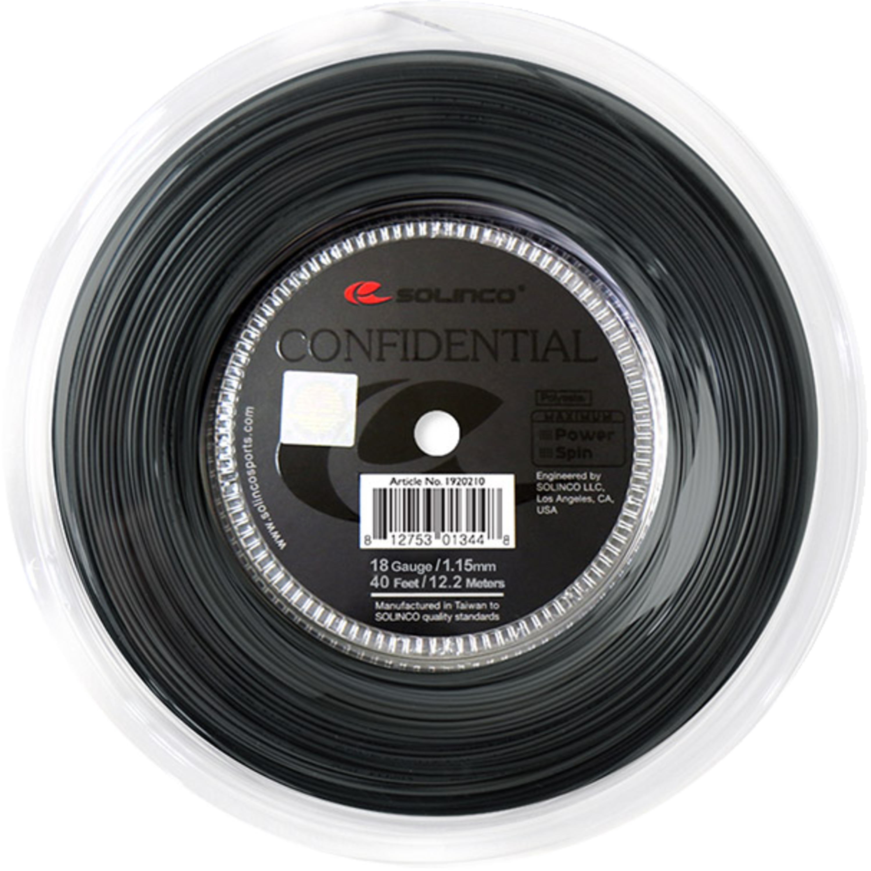 【40％OFF】【送料無料】SOLINCO テニスストリング　CONFIDENTIAL(コンフィデンシャル)200mロール  1.15ｍｍ＜KSC787R_115＞