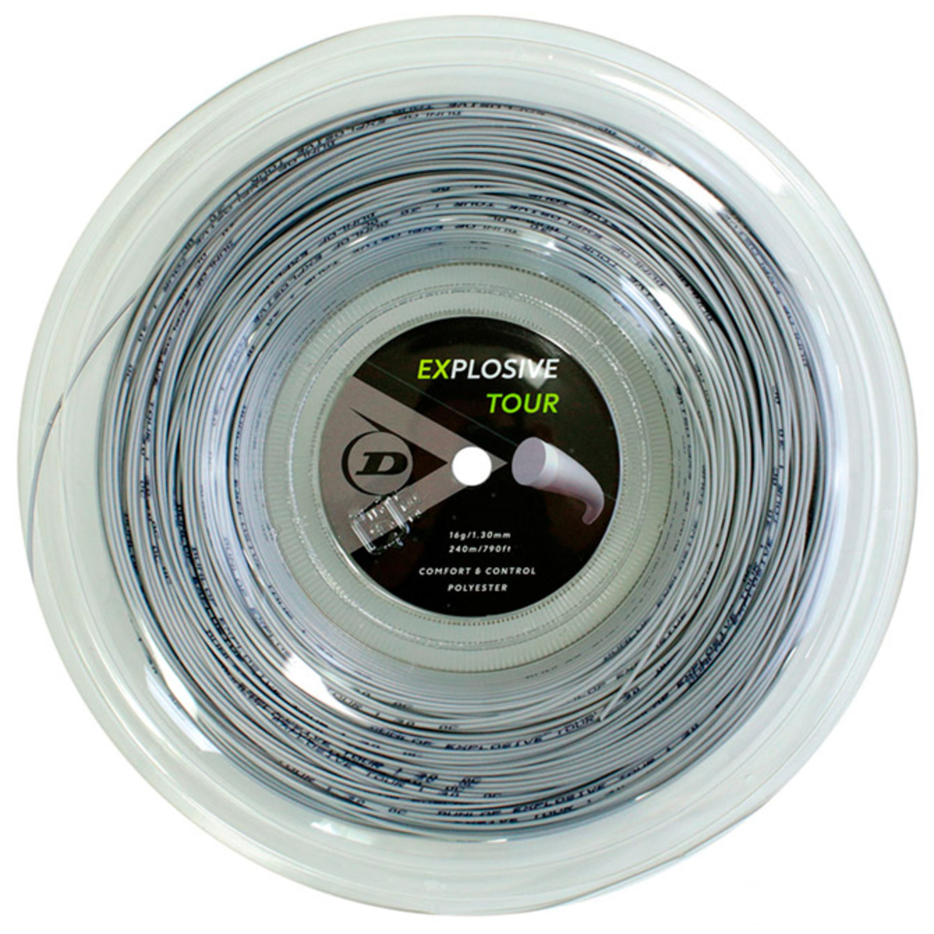 【40％OFF】【送料無料】DUNLOP　テニスストリング　ポリエステル　EXPLOSIVE TOUR　240ｍロール　ゲージ：1.30mm　グレー色＜DST12031＞
