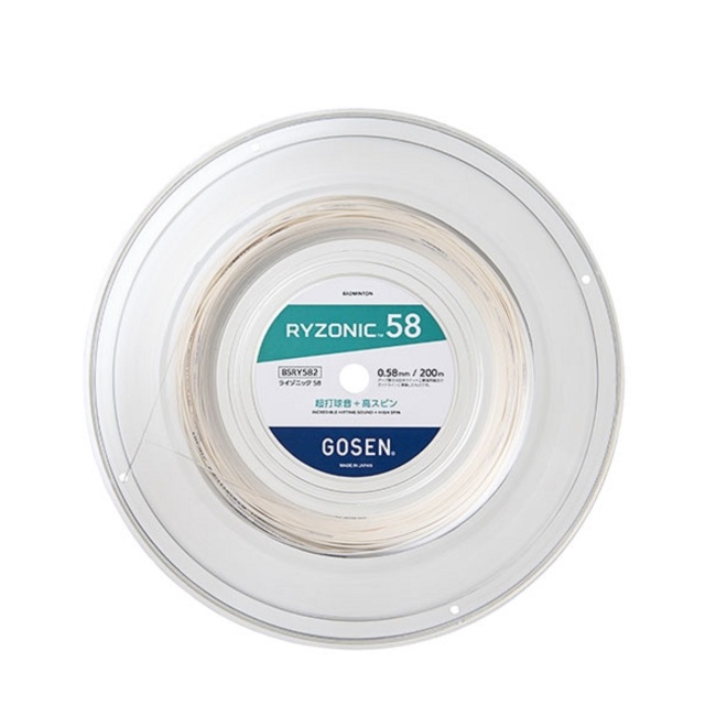 【20％OFF】【送料無料】ゴーセン　バドミントンガット　RYZONIC58/ライゾニック58　200M＜BSRY582WH＞