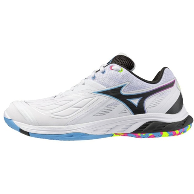 ミズノ バドミントンシューズ ウェーブファング2フィット ホワイト×ブルー<71GA231245>