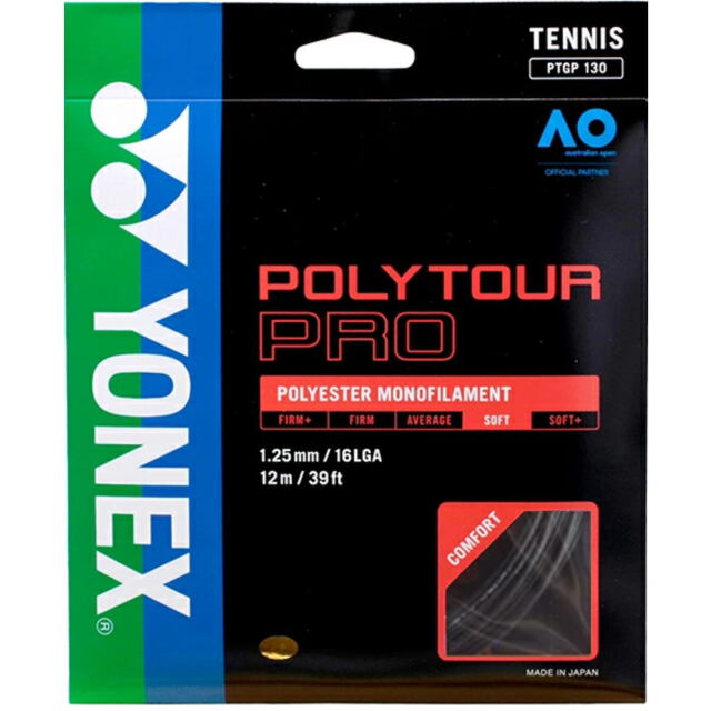 【20％OFF】YONEXテニスストリング　POLYTOUR PRO130/ポリツアープロ130　グラファイト色＜PTGP130_278＞