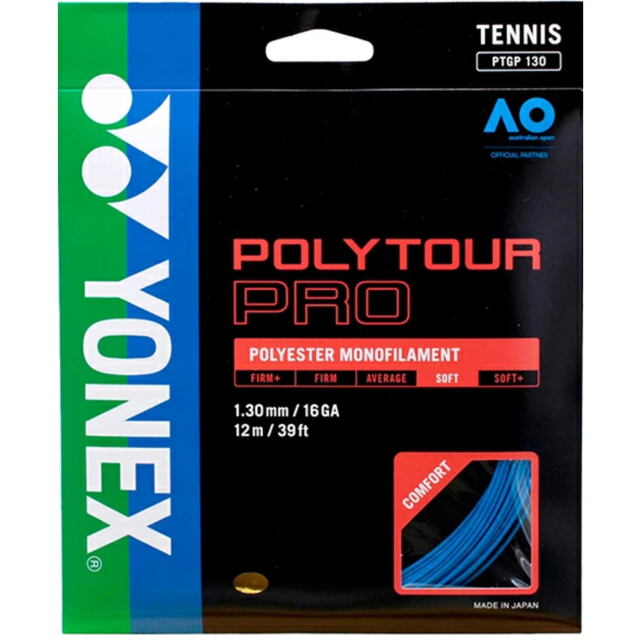 YONEXテニスストリング　POLYTOUR PRO130　ゲージ：1.30ｍｍ　カラー：ブルー　品番： PTGP130