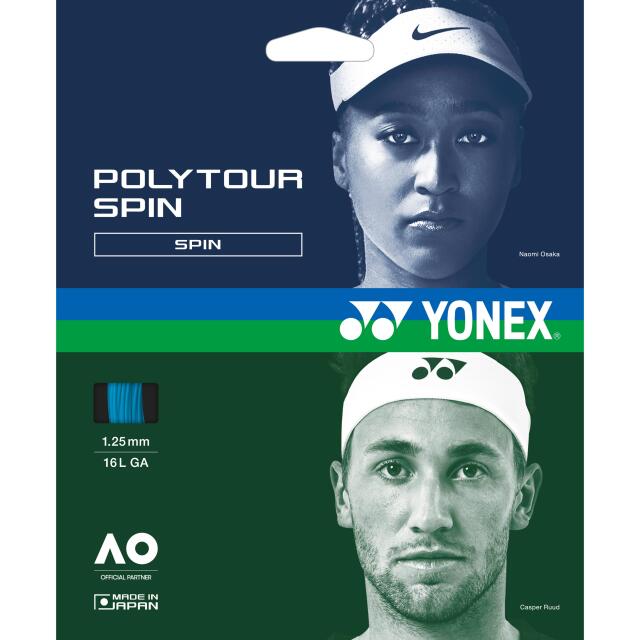 【20％OFF】YONEXテニスストリング　POLYTOUR SPIN125/ポリツアースピン125　コバルトブルー色＜PTGSPN＞