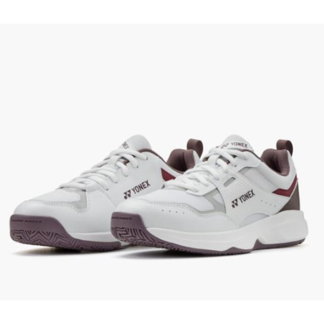 【20％OFF】【クレー・砂入り人工芝用】ヨネックス　テニスシューズ　パワークッションプロムーブクラシックGC　ホワイト/レッド色＜SHTPG_114＞