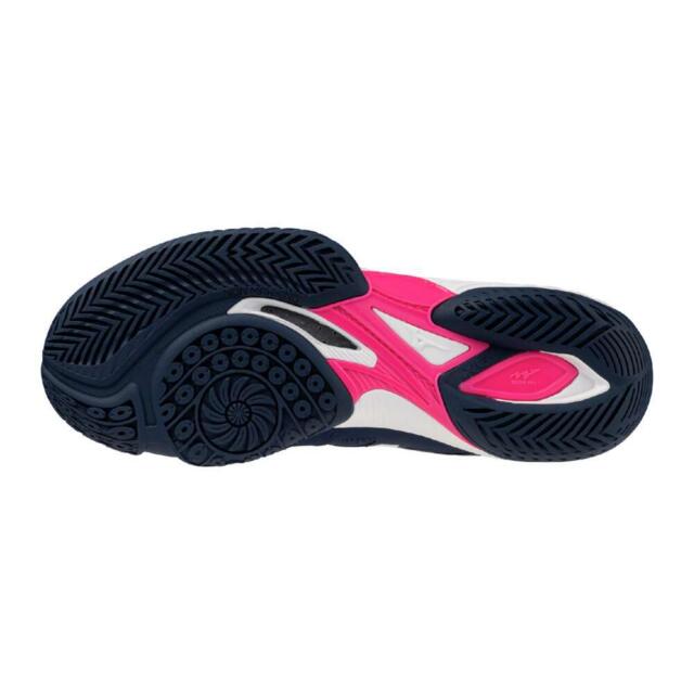MIZUNO バドミントンシューズ ホワイト/ピンク/ネイビー 22.5cm