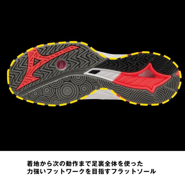 Mizuno バドミントンシューズ ホワイト/パープル/イエロー ミズノ バドミントンシューズ ウェーブクローEL2FIT ホワイト