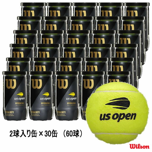 【送料無料】Wilson テニスボール  US OPEN EXTRA DUTY（2個入缶）30缶/1箱　＜WRT1000J＞