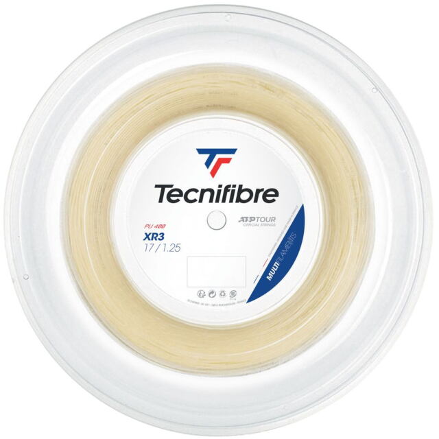 【40％OFF】【送料無料】Tecnifibre　テニスストリング　XR3  ロール（200ｍ）1.25ｍｍ　ナチュラル ＜01RXR325XN>