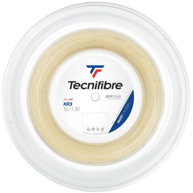 【40％OFF】【送料無料】Tecnifibre　テニスストリング　XR3  ロール（200ｍ）1.30ｍｍ　ナチュラル ＜01RXR330XN＞