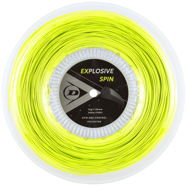 【40％OFF】【送料無料】DUNLOP　テニスストリング　ポリエステル　EXPLOSIVE SPIN　 240ｍロール　ゲージ：1.30ｍｍ　イエロー色＜DST12001＞