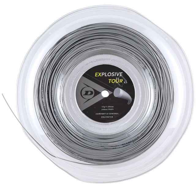 【40％OFF】【送料無料】DUNLOP　テニスストリング　ポリエステル　EXPLOSIVE TOUR　240ｍロール　ゲージ：1.25mm　グレー色＜DST12031＞