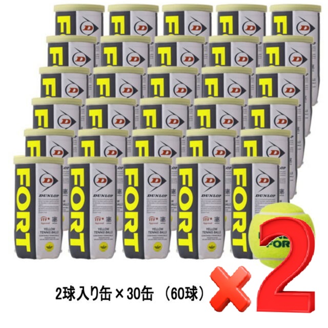【送料無料】ダンロップ  テニスボール  FORT/フォート2個入缶 　60缶/2箱＜10344279-2box＞