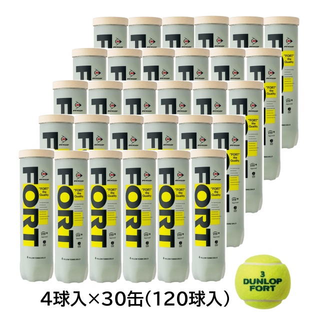 【送料無料】ダンロップ  テニスボール  FORT/フォート　4個入/30缶＜DFCPFYLPT4-1box＞