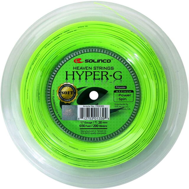 【40％OFF】【送料無料】SOLINCO テニスストリング　HYPER-G　SOFT(ハイパーG　ソフト)200mロール 1.20ｍｍ＜KSC788R_120＞