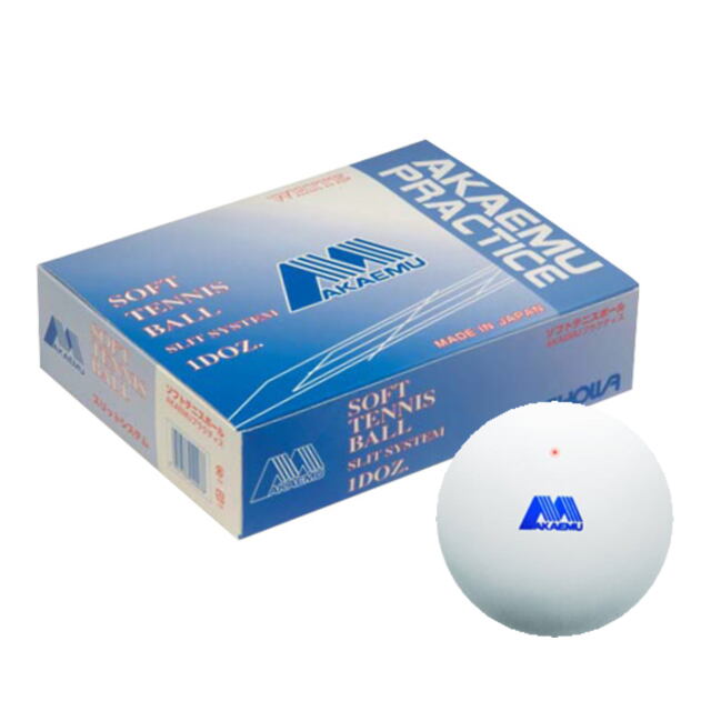 【20％OFF】アカエム ソフトテニスボール練習球　アカエムプラクティス　1ダース（箱）ホワイト＜M-40000＞