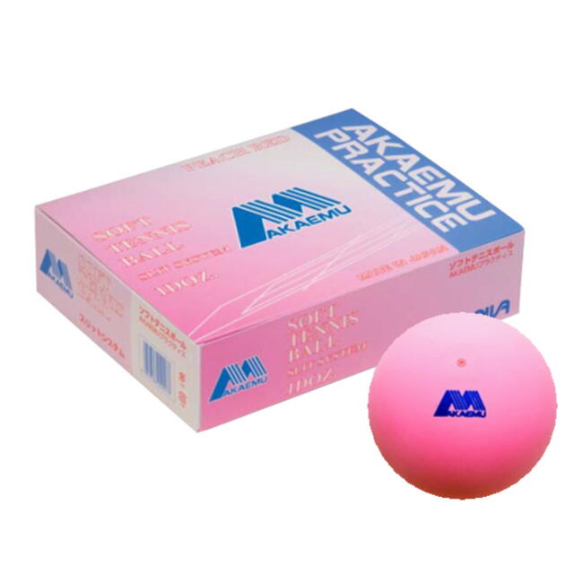 【20％OFF】アカエム ソフトテニスボール練習球　アカエムプラクティス　1ダース（箱）ピーチレッド＜M-40100＞