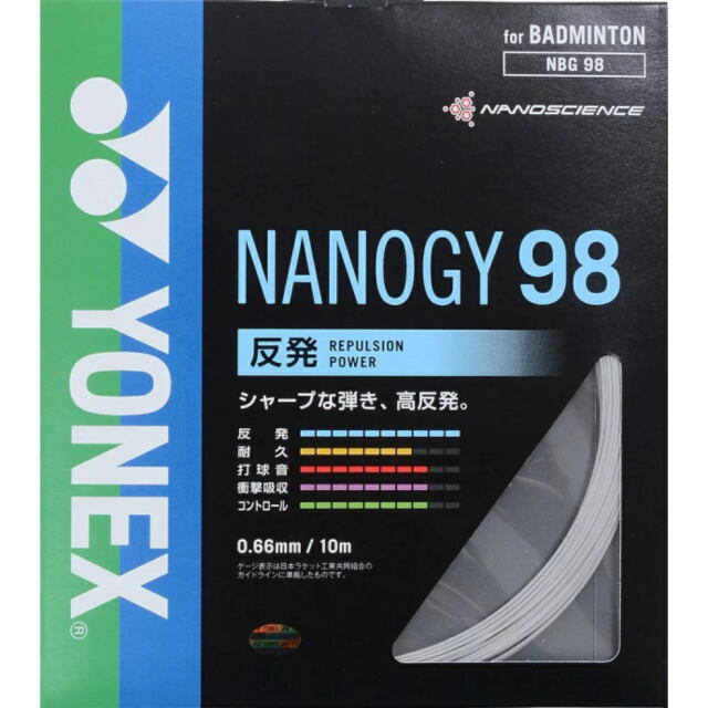 ヨネックス　バドミントンストリング　ナノジー98　　NANOGY 98 (NBG98)