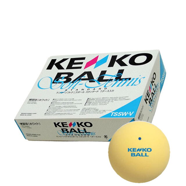 【20％OFF】KENKO ソフトテニスボール　練習球　1ダース（箱）イエロー　　　品番：TSSY-V