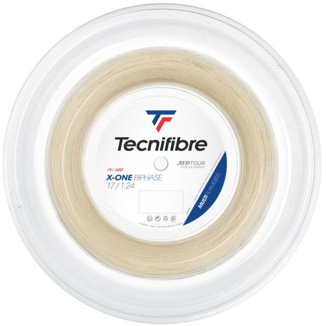 【40％OFF】【送料無料】Tecnifibre　テニスストリング　X-ONE BIPHASE(エックスワン　バイフェイズ)ロール　1.24ｍｍ　ナチュラル＜01RXO124XN>