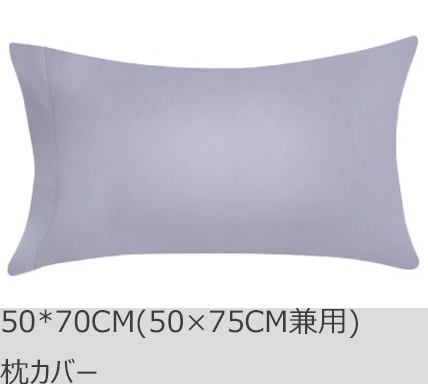 R.T. Home - 高級エジプト超長綿(エジプト綿)ホテル品質枕カバー 50×70 (枕カバー 50×75兼用)封筒式500スレッドカウント サテン織り シルバー グレー　50*75CM