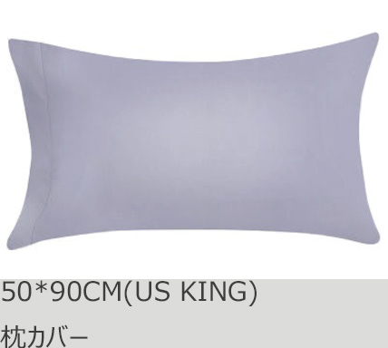 R.T. Home - 高級エジプト超長綿(エジプト綿)ホテル品質枕カバー 50×90(US KING) 封筒式500スレッドカウント サテン織り シルバー グレー　50*90CM