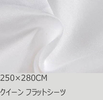 R.T. Home - 高級エジプト綿(エジプト超長綿)ホテル品質クイーン、ダブル兼用フラット ベッド シーツ 1000スレッドカウント サテン織り ホワイト(白) 250*280