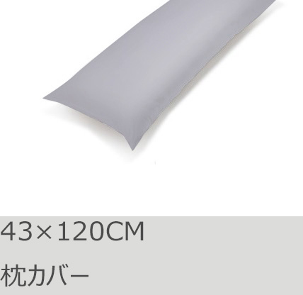R.T. Home - 高級エジプト超長綿(エジプト綿)ホテル品質枕カバー 43×120 封筒式500スレッドカウント サテン織り シルバー グレー　43*120CM