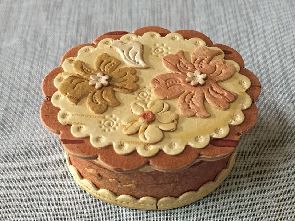 白樺細工のモザイクプチボックス☆白樺細工ベレスタ_ミニケース☆ロシア雑貨