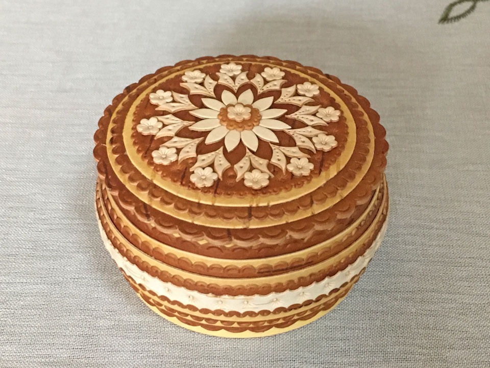 多重層細工の小箱☆白樺細工ベレスタ_ミニケース☆ロシア雑貨