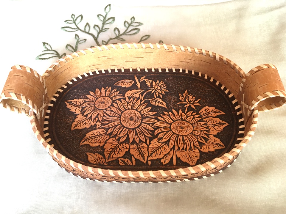 ひまわり☆ベレスタのトレイ★ベレスタ★白樺細工