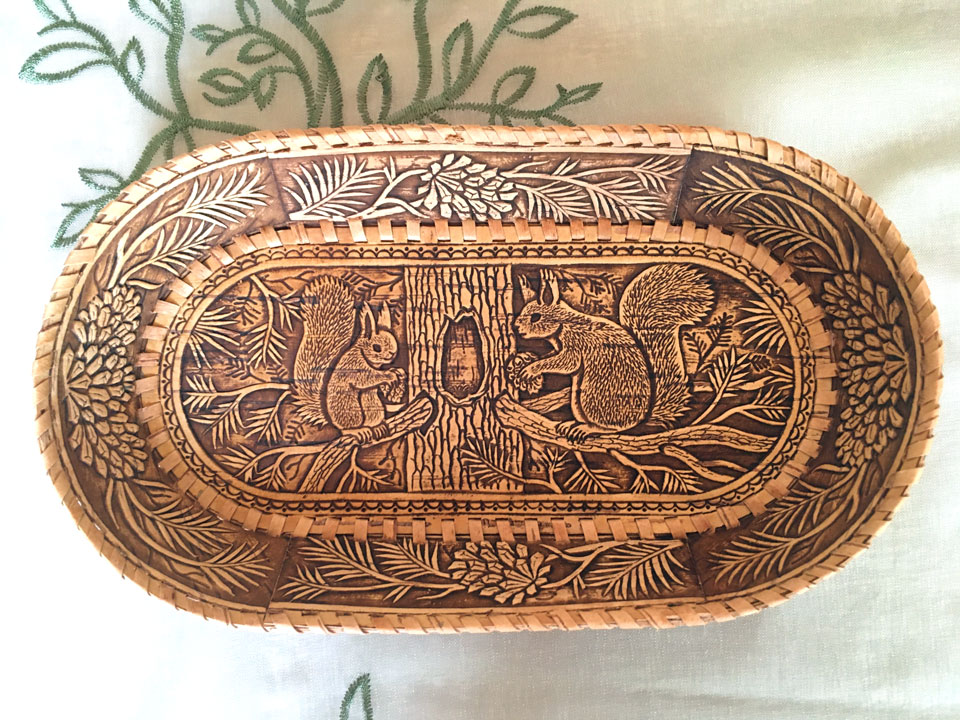 リス☆ベレスタのトレイ★ベレスタ★白樺細工