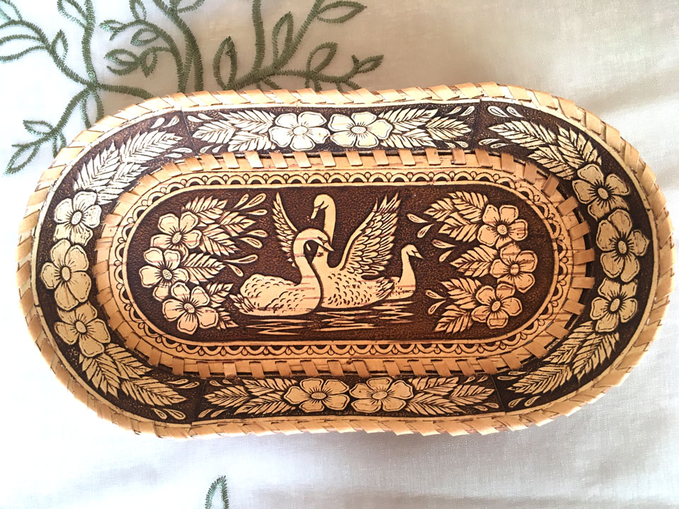 スワン☆ベレスタのトレイ★ベレスタ★白樺細工