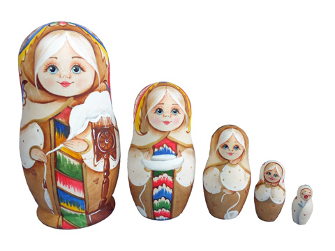 グスリッツァHandmade★コブロフstudio☆マトリョーシカ5ピース【ロシア雑貨のカチューシャ】